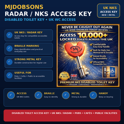 Easy-Turn Disabled Toilet Key with Braille Identification