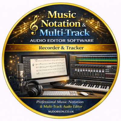 Music Notation & Multi-Track Audio Editor/Recorder Tracker DVD