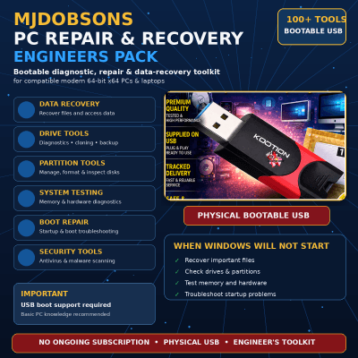 Laptop Repair, Data Recovery Password Restore, Software USB