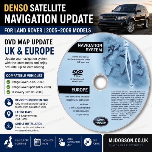 Range Rover, Range Rover Sport & Discovery 3 Denso Sat Nav Map Update DVD 2017/18