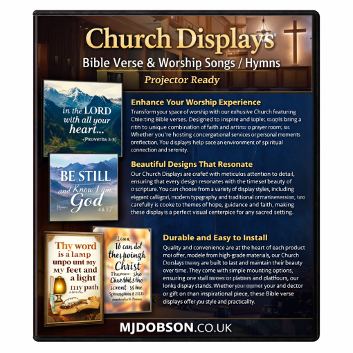 Church Displays Bible verse & Worship Songs/Hymns Projector Ready DVD