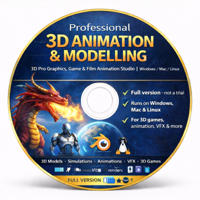 Animation Studio 3D Professional Graphics Film Editing Software DVD