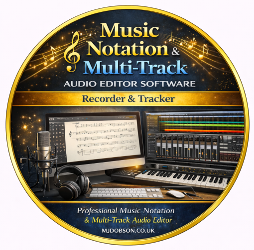 Music Notation & Multi-Track Audio Editor/Recorder Tracker DVD
