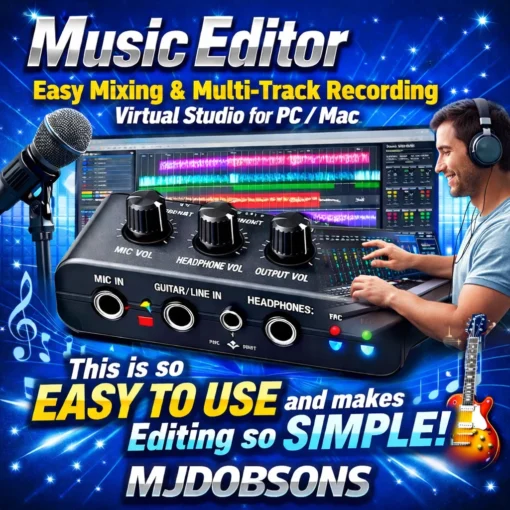 Music Notation & Multi-Track Audio Editor/Recorder Tracker USB