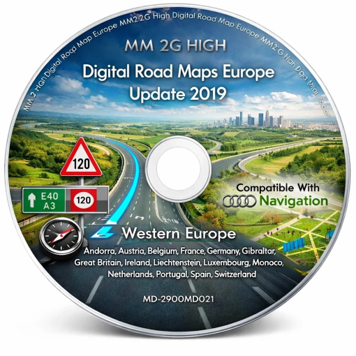 Audi A4/A5/A6/A8/Q7 MMI 2G High 2019 Map UK West Europe DVD Satellite Navigation