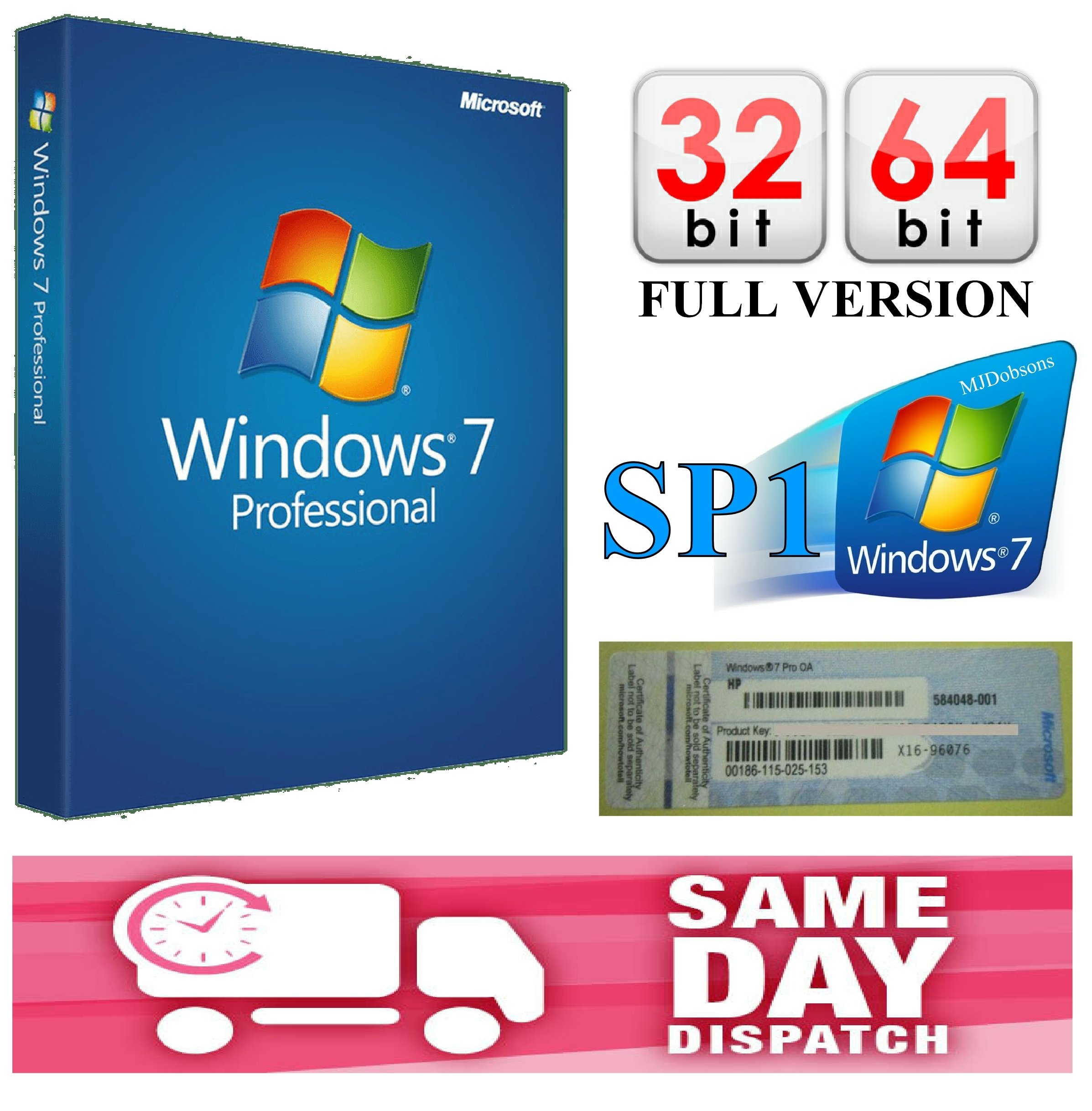 Microsoft Windows 7 Professional 32 et 64 bits Clé d'activation posté