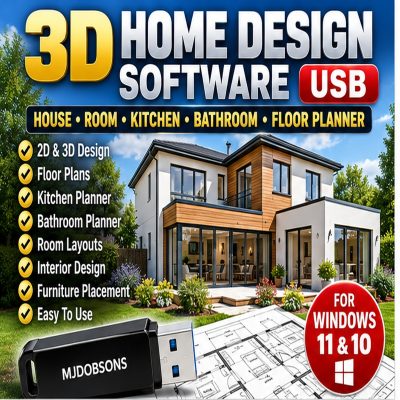 3D Home Kitchen Bathroom Home Designer and Builder USB