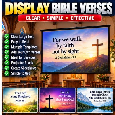 Church, Displays, Bible Verse, Worship, Songs/Hymns, Projector Ready, USB