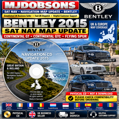 Bentley Continental GT/GTC/Flying Spur Sat Nav Map Update UK & Ireland