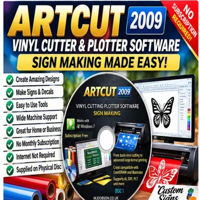 Artcut 2009 Pro Software For Sign Vinyl Cutter Plotter DVD