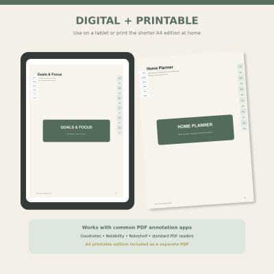 2027 UK Digital Planner, Hyperlinked A4 Life & Budget PDF, Printable Goodnotes