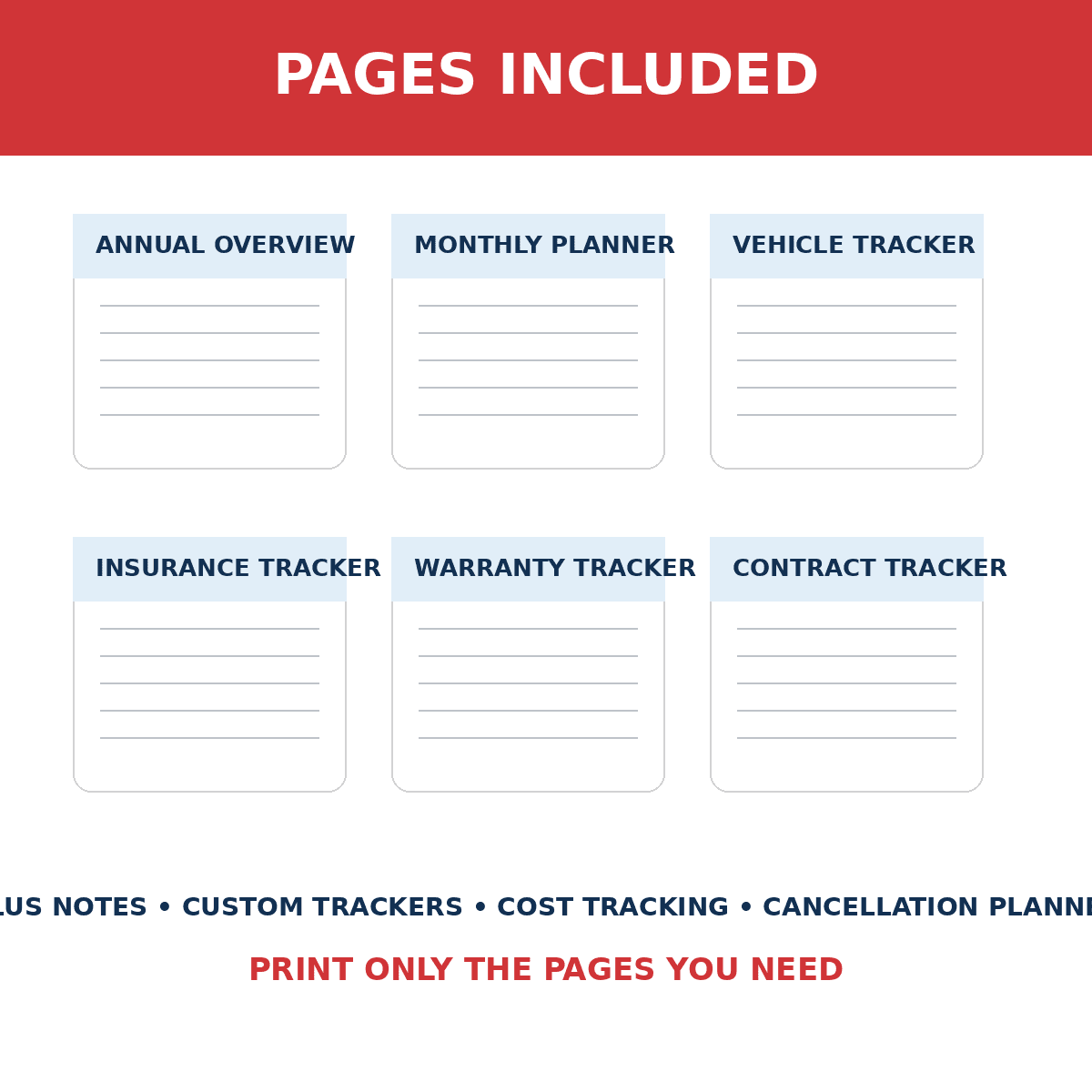 UK Household Renewal Tracker Printable | MOT Insurance Passport Expiry Planner | Life Admin Organiser | Digital PDF Download - Image 3